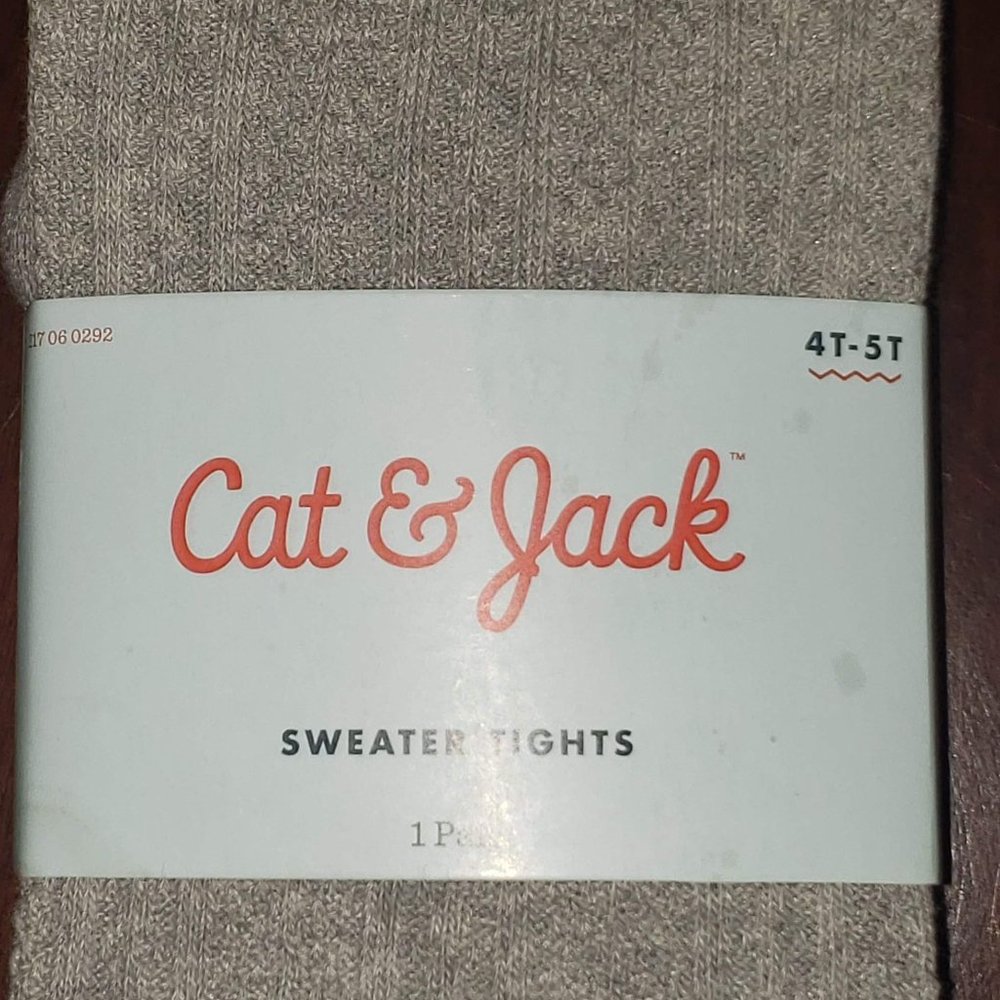 Cat & Jack Gray Sweater Tights Kids Size 4T-5T